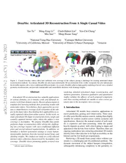 DreaMo: Articulated 3D Reconstruction From A Single Casual Video
