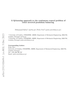 A Q-learning approach to the continuous control problem of robot
  inverted pendulum balancing