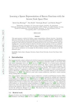 Learning a Sparse Representation of Barron Functions with the Inverse
  Scale Space Flow