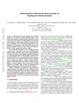 Robust Backdoor Detection for Deep Learning via Topological Evolution
  Dynamics