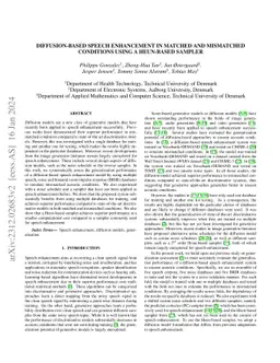 Diffusion-Based Speech Enhancement in Matched and Mismatched Conditions
  Using a Heun-Based Sampler
