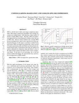 Unified learning-based lossy and lossless JPEG recompression