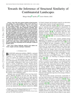 Towards the Inferrence of Structural Similarity of Combinatorial
  Landscapes