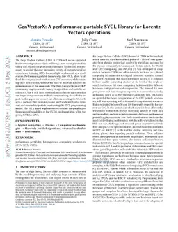 GenVectorX: A performance-portable SYCL library for Lorentz Vectors
  operations