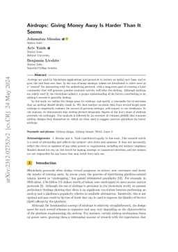 Airdrops: Giving Money Away Is Harder Than It Seems