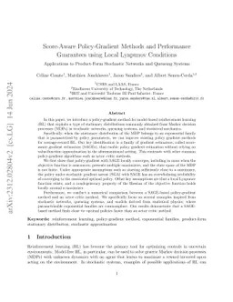 Score-Aware Policy-Gradient and Performance Guarantees using Local Lyapunov Stability