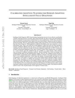 Calibrated Adaptive Teacher for Domain Adaptive Intelligent Fault
  Diagnosis