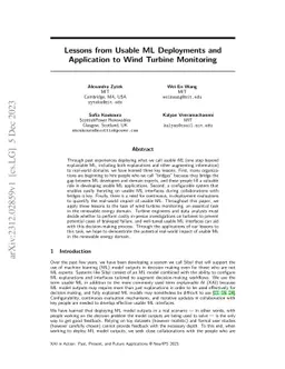 Lessons from Usable ML Deployments and Application to Wind Turbine
  Monitoring