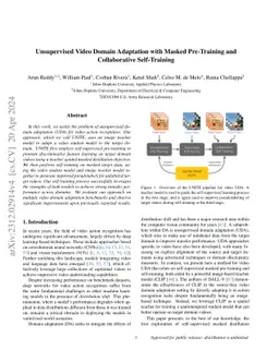 Unsupervised Video Domain Adaptation with Masked Pre-Training and Collaborative Self-Training