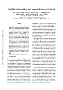 WhisBERT: Multimodal Text-Audio Language Modeling on 100M Words