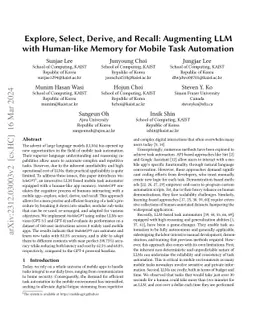 Explore, Select, Derive, and Recall: Augmenting LLM with Human-like
  Memory for Mobile Task Automation