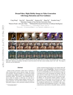 DreamVideo: High-Fidelity Image-to-Video Generation with Image Retention
  and Text Guidance