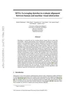 SEVA: Leveraging sketches to evaluate alignment between human and
  machine visual abstraction