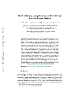 REST: Enhancing Group Robustness in DNNs through Reweighted Sparse
  Training
