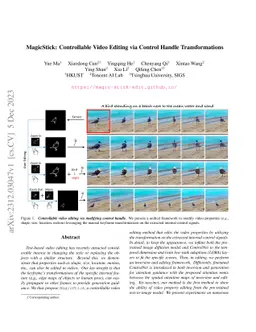 MagicStick: Controllable Video Editing via Control Handle
  Transformations