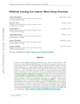 Multitask Learning Can Improve Worst-Group Outcomes