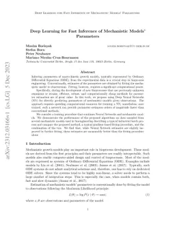 Deep Learning for Fast Inference of Mechanistic Models' Parameters