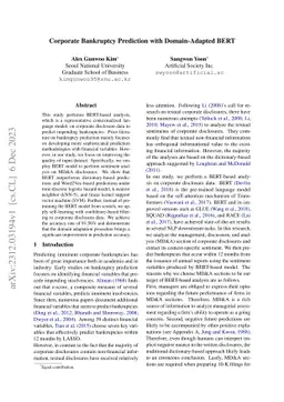 Corporate Bankruptcy Prediction with Domain-Adapted BERT