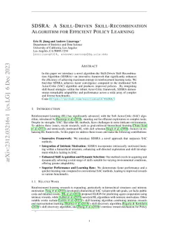 SDSRA: A Skill-Driven Skill-Recombination Algorithm for Efficient Policy
  Learning