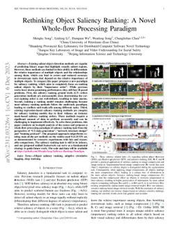 Rethinking Object Saliency Ranking: A Novel Whole-flow Processing
  Paradigm