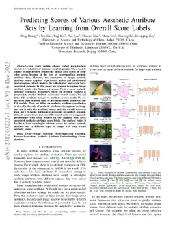 Predicting Scores of Various Aesthetic Attribute Sets by Learning from
  Overall Score Labels