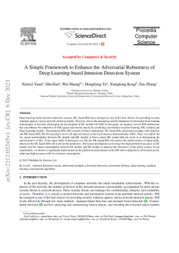 A Simple Framework to Enhance the Adversarial Robustness of Deep
  Learning-based Intrusion Detection System