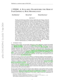 f-FERM: A Scalable Framework for Robust Fair Empirical Risk Minimization