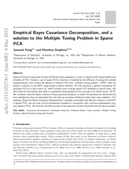 Empirical Bayes Covariance Decomposition, and a Solution to the Multiple Tuning Problem in Sparse PCA