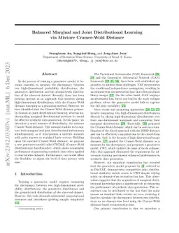 Balanced Marginal and Joint Distributional Learning via Mixture
  Cramer-Wold Distance