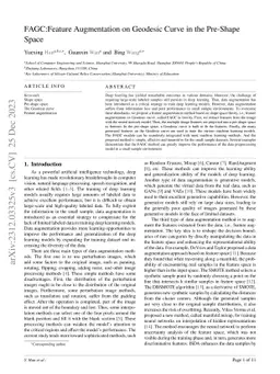 FAGC:Feature Augmentation on Geodesic Curve in the Pre-Shape Space