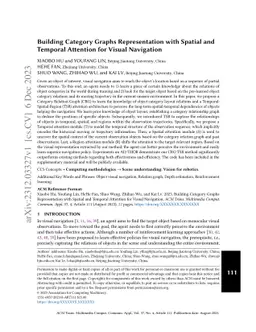 Building Category Graphs Representation with Spatial and Temporal
  Attention for Visual Navigation