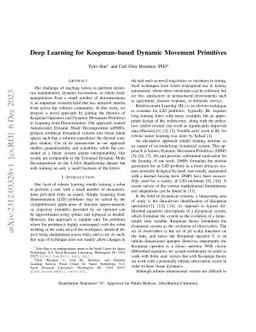 Deep Learning for Koopman-based Dynamic Movement Primitives