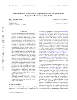 Interpretable Mechanistic Representations for Meal-level Glycemic
  Control in the Wild