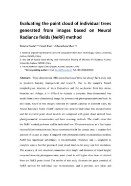 Evaluating the point cloud of individual trees generated from images
  based on Neural Radiance fields (NeRF) method