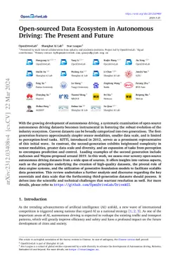 Open-sourced Data Ecosystem in Autonomous Driving: the Present and
  Future