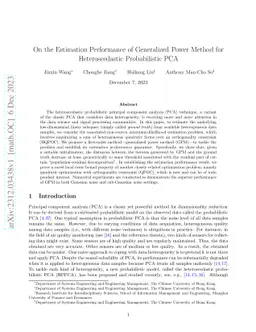 On the Estimation Performance of Generalized Power Method for
  Heteroscedastic Probabilistic PCA