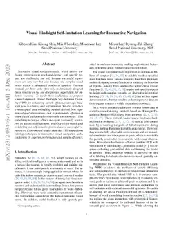 Visual Hindsight Self-Imitation Learning for Interactive Navigation