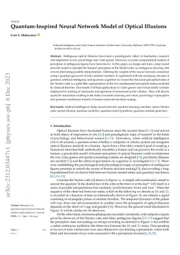 Quantum-Inspired Neural Network Model of Optical Illusions