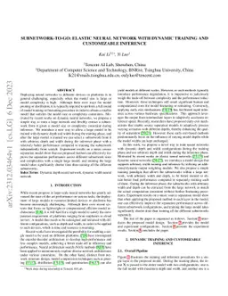 Subnetwork-to-go: Elastic Neural Network with Dynamic Training and
  Customizable Inference