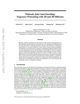 Molecule Joint Auto-Encoding: Trajectory Pretraining with 2D and 3D
  Diffusion