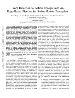From Detection to Action Recognition: An Edge-Based Pipeline for Robot
  Human Perception