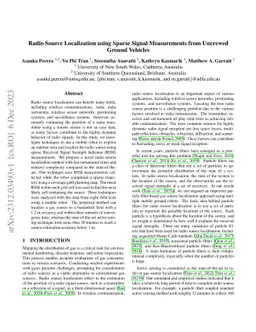 Radio Source Localization using Sparse Signal Measurements from Uncrewed
  Ground Vehicles