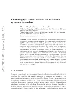 Clustering by Contour coreset and variational quantum eigensolver