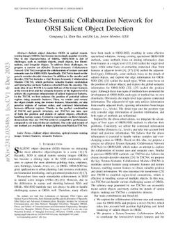 Texture-Semantic Collaboration Network for ORSI Salient Object Detection