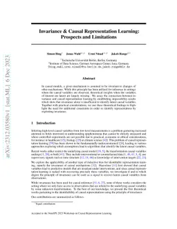 Invariance & Causal Representation Learning: Prospects and Limitations