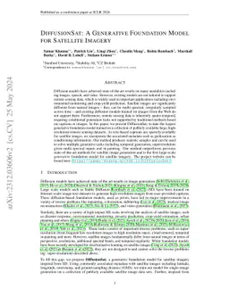DiffusionSat: A Generative Foundation Model for Satellite Imagery