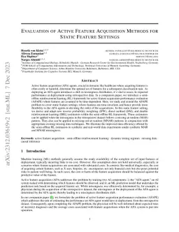Evaluation of Active Feature Acquisition Methods for Static Feature
  Settings