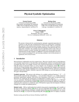 Physical Symbolic Optimization