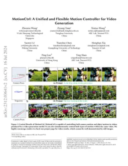 MotionCtrl: A Unified and Flexible Motion Controller for Video
  Generation