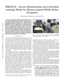 MIRACLE: Inverse Reinforcement and Curriculum Learning Model for
  Human-inspired Mobile Robot Navigation